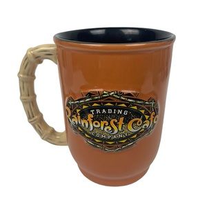 Rain Forest Café Coffee Cup Mug Trading Co. Bamboo-Look Handle Raised 3D Logo